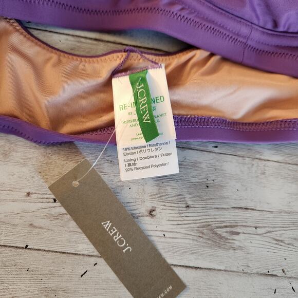 J. Crew Tie Shoulder Scoopneck Bikini Top Viola Size 2X NWT - Picture 6 of 8